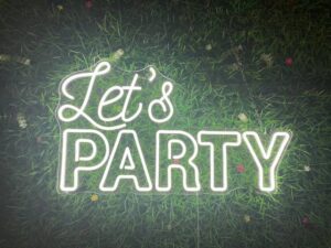 CAPS Lets PARTY Neon Sign Cool White
