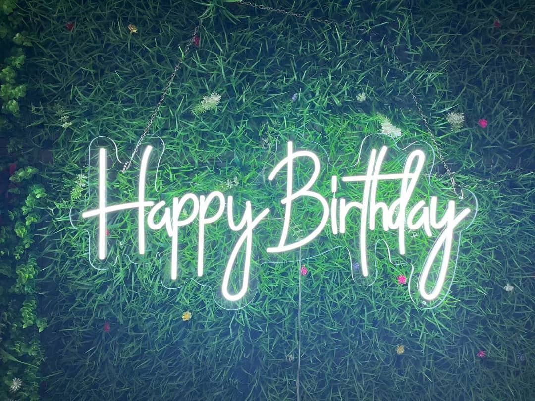 Happy Birth Neon Sign Cool White New