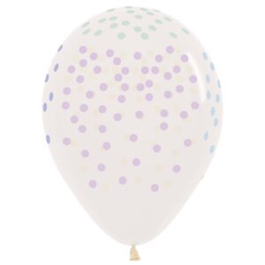 Sempertex 12 inch Small Dots Crystal Pastel Clear Latex Balloons 20014666