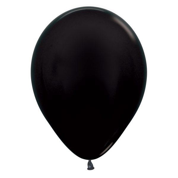Sempertex Metallic Black Latex Balloons 20000887 20002037