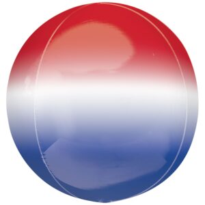 Amscan Anagram 16 inch Ombre Red White Blue Orbz Foil Balloon 4107501