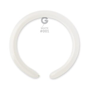 Gemar 2 inch White 001 Modelling Latex Balloons D4 001 100