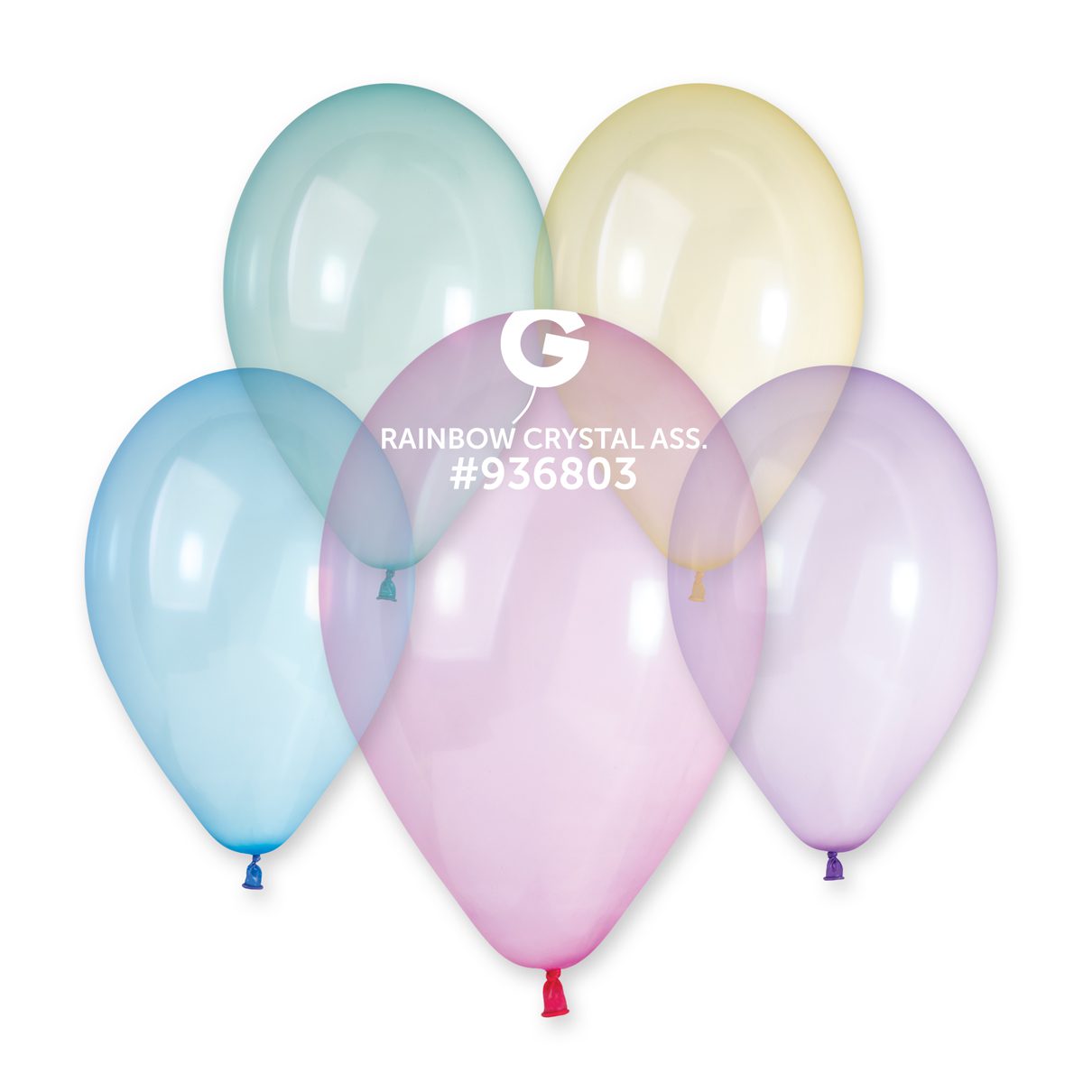 Gemar Rainbow Crystal Assorted Latex Balloons 936803 936810