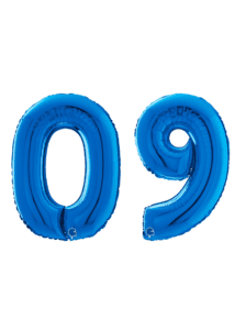 Grabo 40 inch Blue Foil Number Balloons  Set – 0 to 9 (10-Pack)