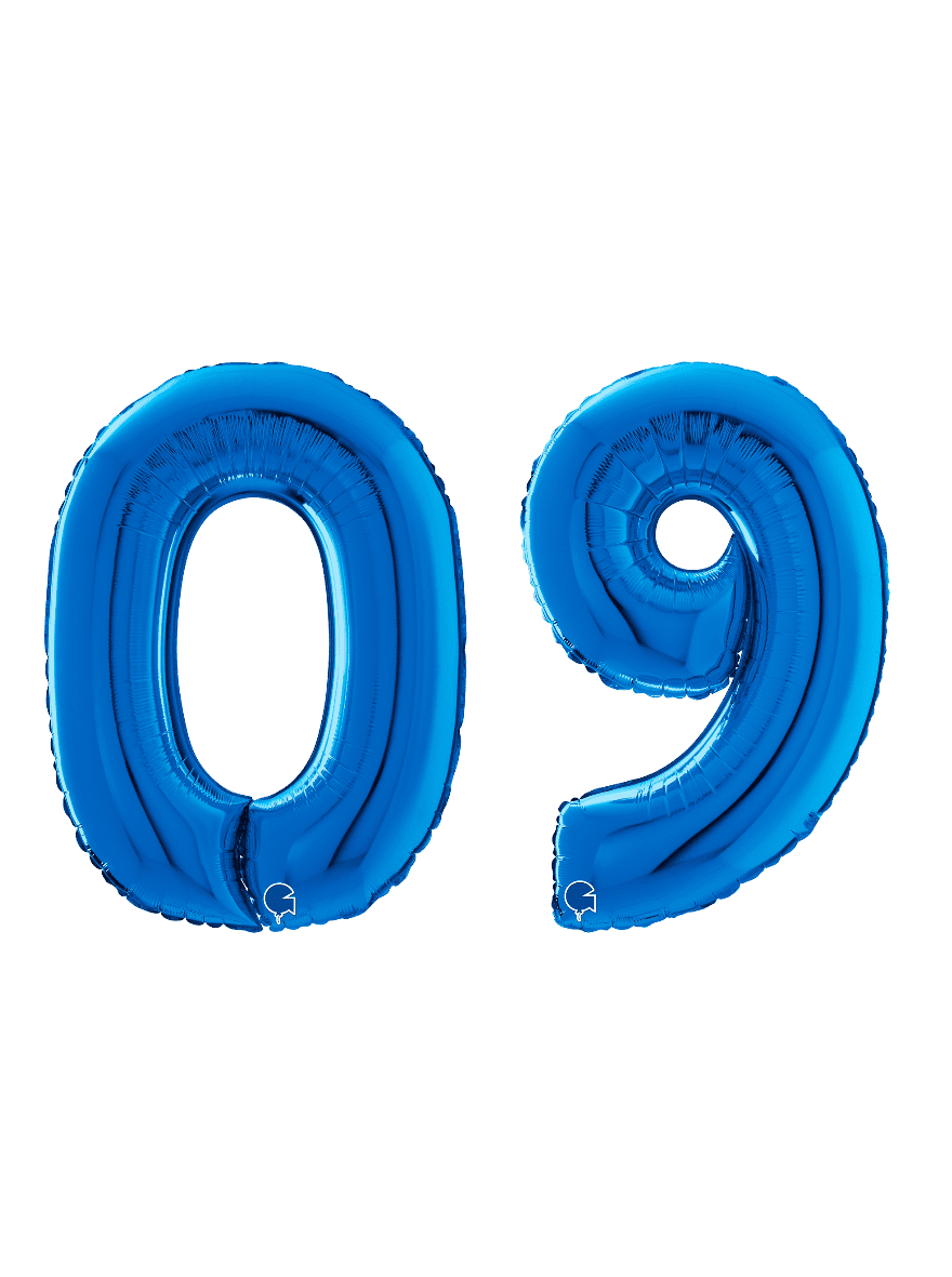 Grabo 40 inch Blue Foil Number Balloons Set – 0 to 9 (10-Pack)