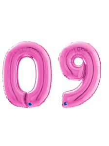 Grabo 40 inch Fuchsia Foil Number Balloons  Set – 0 to 9 (10-Pack)