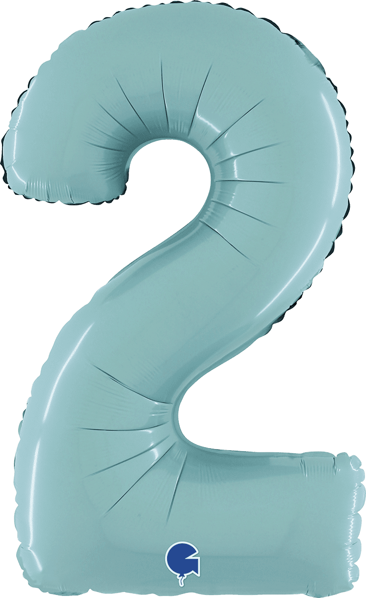 Grabo Number 2 Pastel Blue Foil Balloon 14062PB 26062PB 062PB