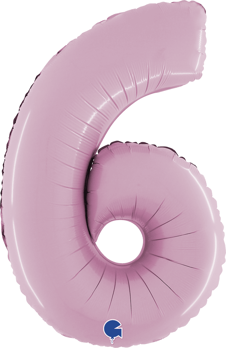 Grabo Number 6 Pastel Pink Foil Balloon 14076PP 26076PP 076PP
