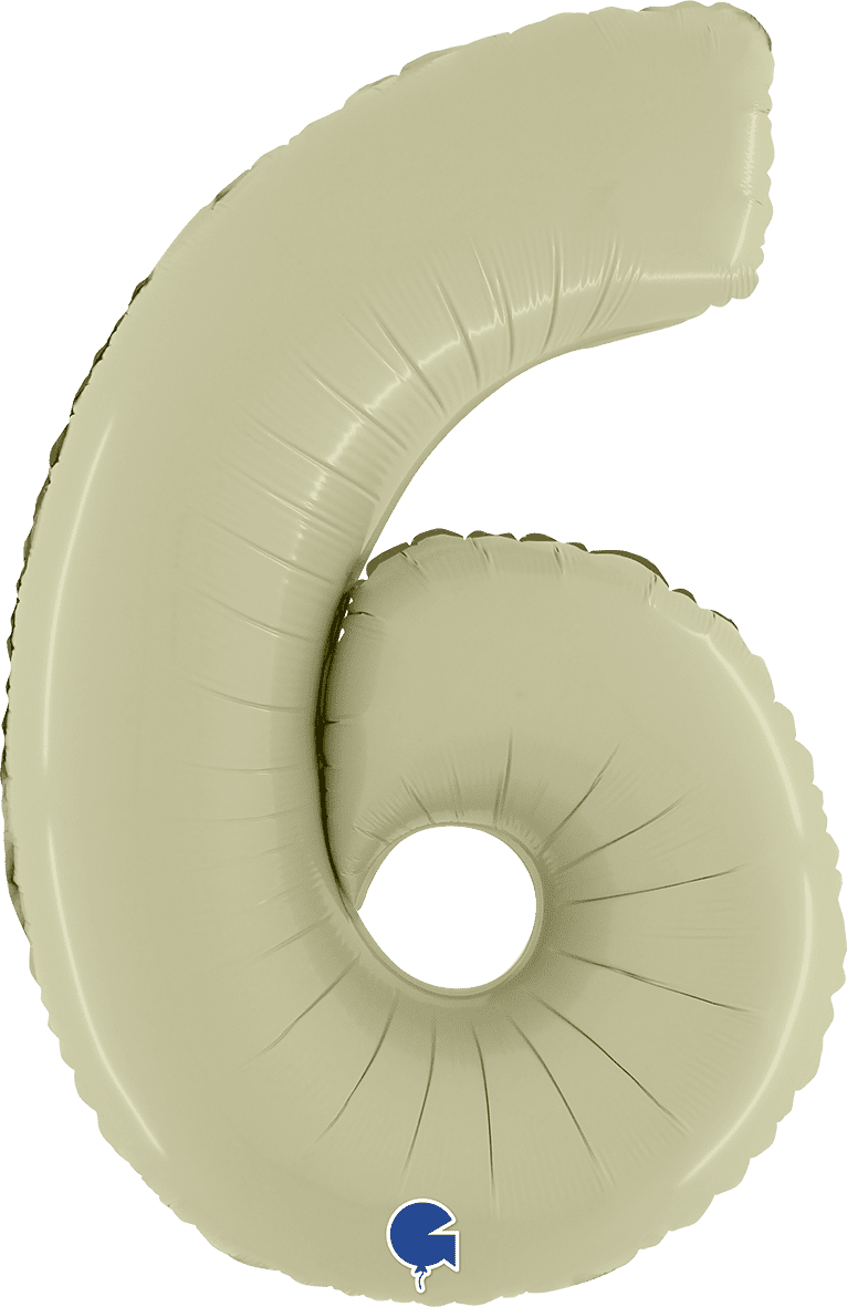 Grabo Number 6 Satin Olive Green Foil Balloon 260600SOGR 400600SOGR