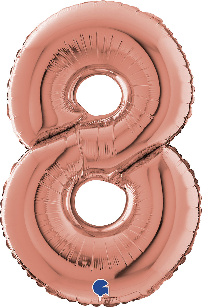Grabo Number 8 Rose Gold Foil Balloon 142308RG 262308RG 238RG