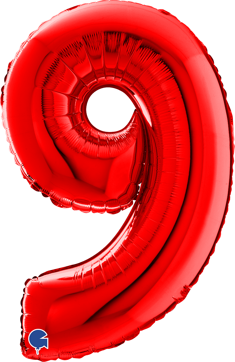 Grabo Number 9 Red Foil Balloon 14089R 26089R 089R