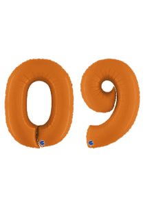 Grabo 40 inch Matte Orange Foil Number Balloons Set – 0 to 9 (10-Pack)