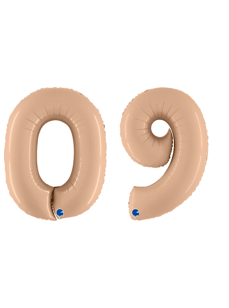 Grabo 40 inch Satin Nude Foil Number Balloons Set – 0 to 9 (10-Pack)