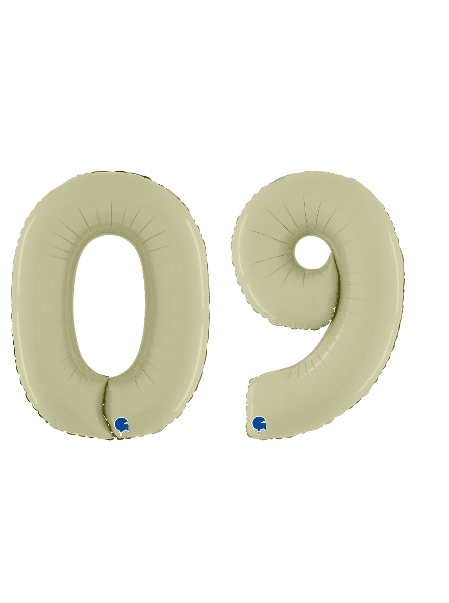 Grabo 40 inch Satin Olive Foil Number Balloons  Set – 0 to 9 (10-Pack)