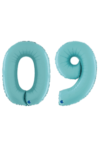 Grabo 40 inch Pastel Blue Foil Number Balloons  Set – 0 to 9 (10-Pack)