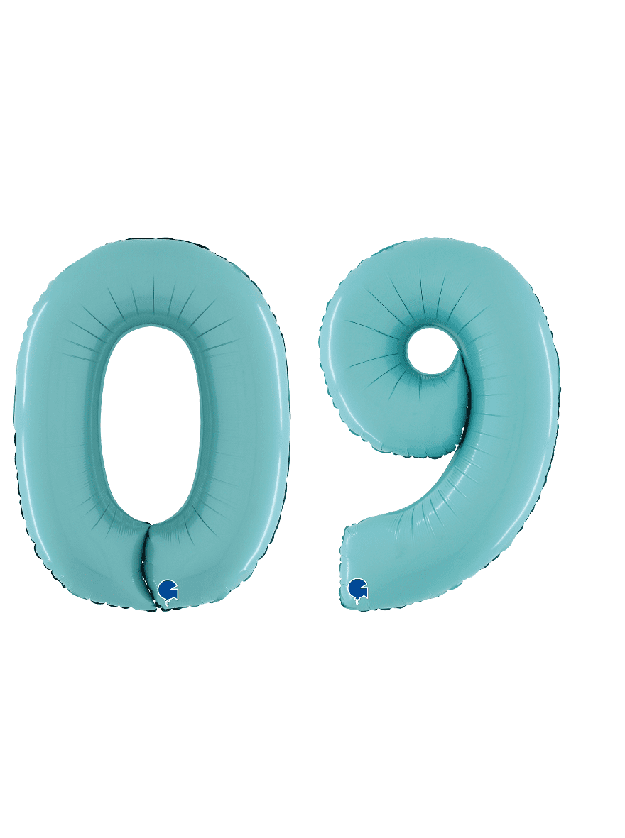 Grabo 40 inch Pastel Blue Foil Number Balloons  Set – 0 to 9 (10-Pack)