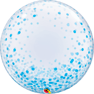 Qualatex 24 Inch Blue Confetti Dots Deco Bubble 57789