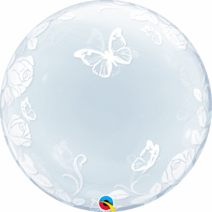 Qualatex 24 Inch Elegant Roses Butterflies Deco Bubble  29718