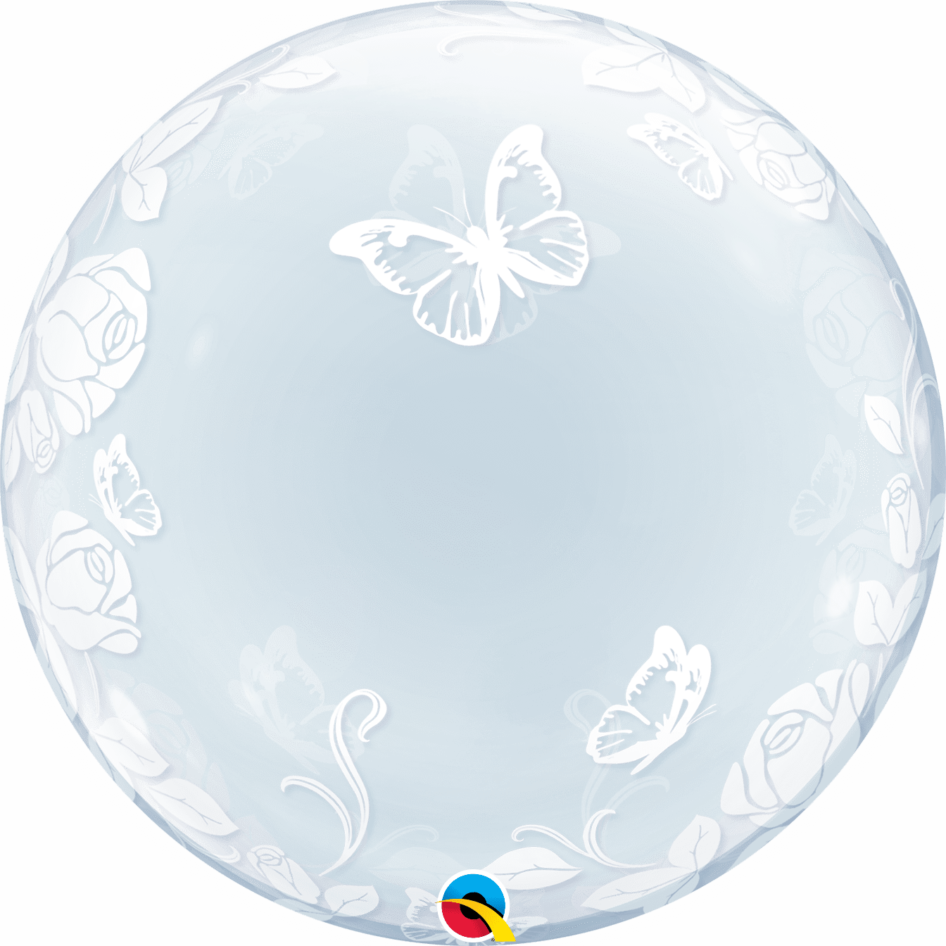 Qualatex 24 Inch Elegant Roses Butterflies Deco Bubble 29718