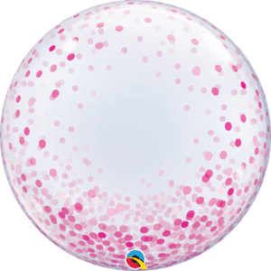Qualatex 24 Inch Pink Confetti Dots Deco Bubble  57790