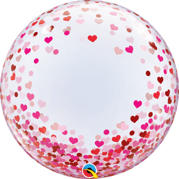 Buy Qualatex 24 Inch Red & Pink Confetti Hearts Deco Bubble | Balloons4u
