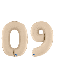 Grabo 40 inch Satin Cream Foil Number Balloons  Set – 0 to 9 (10-Pack)