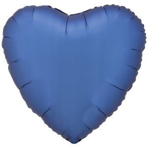 Amscan 18 inch Silk Lustre Azure Blue Heart Foil Balloon