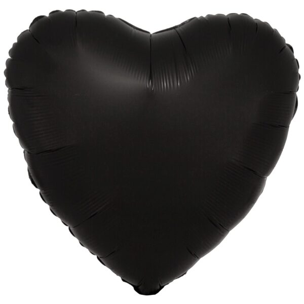 Buy Anagram 18 inch Satin Luxe Onyx Black Heart Foil Balloon | Balloons4u