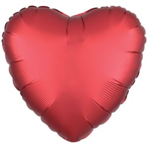 Amscan 18 inch Silk Lustre Dark Red Heart Foil Balloon