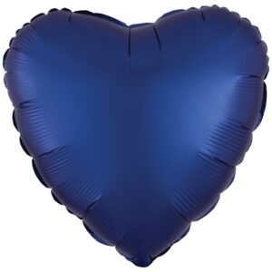 Amscan 18 inch Silk Lustre Navy Blue Heart Foil Balloon