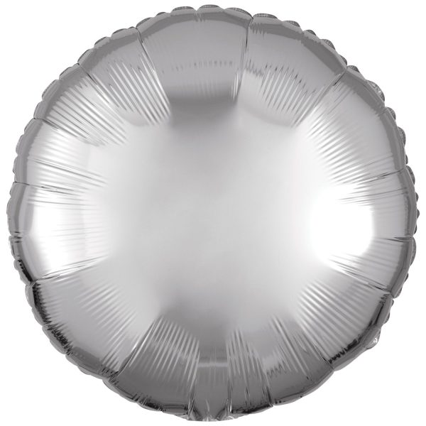 Anagram 18 inch Metallic Silver Round Foil Balloon