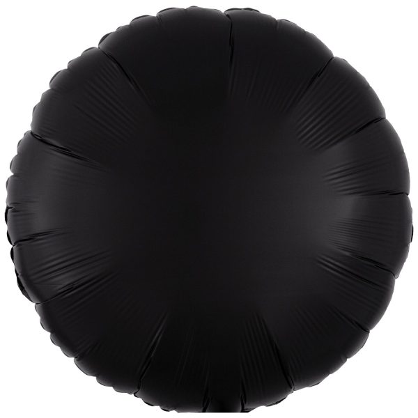 Anagram 18 inch Satin Luxe Onyx Black Round Foil Balloon