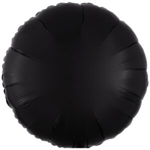 Anagram 18 inch Satin Luxe Onyx Black Round Foil Balloon