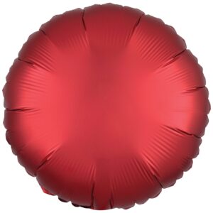 Amscan 18 inch Silk Lustre Dark Red Circle Foil Balloon