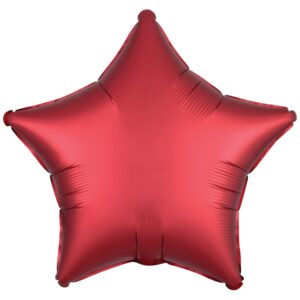 Amscan 18 inch Silk Lustre Dark Red Star Foil Balloon