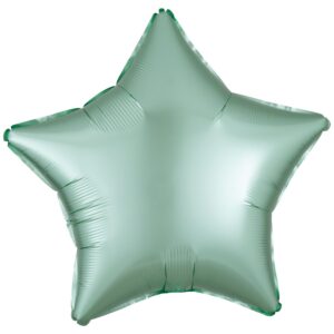 Anagram 18 inch Satin Luxe Mint Green Star Foil Balloon