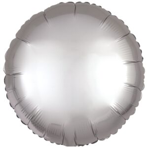 Amscan 18 inch Silk Lustre Silver Circle Foil Balloon