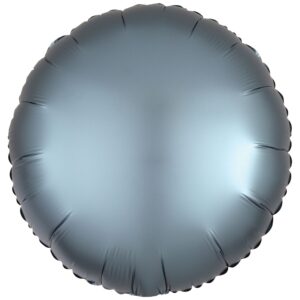 Amscan 18 inch Silk Lustre Steel Blue Circle Foil Balloon