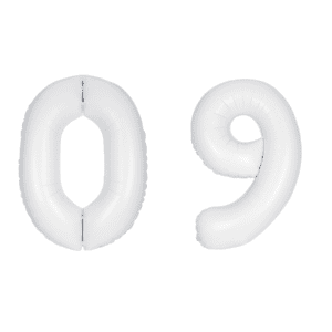 Unique 34 inch Matte White Foil Number Balloons Age 0-9