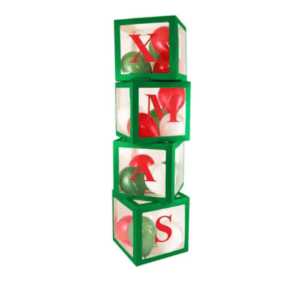 Eurowrap Christmas Green Balloon Boxes & Letters 4PK