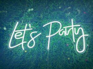 Lets Party Neon Sign Cool White