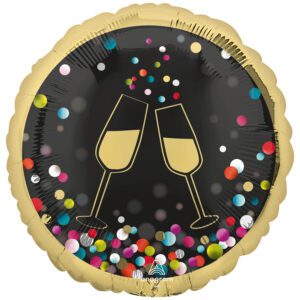 Amscan 17 inch Colourful Confetti Cheers New Year Foil Balloon_4378301