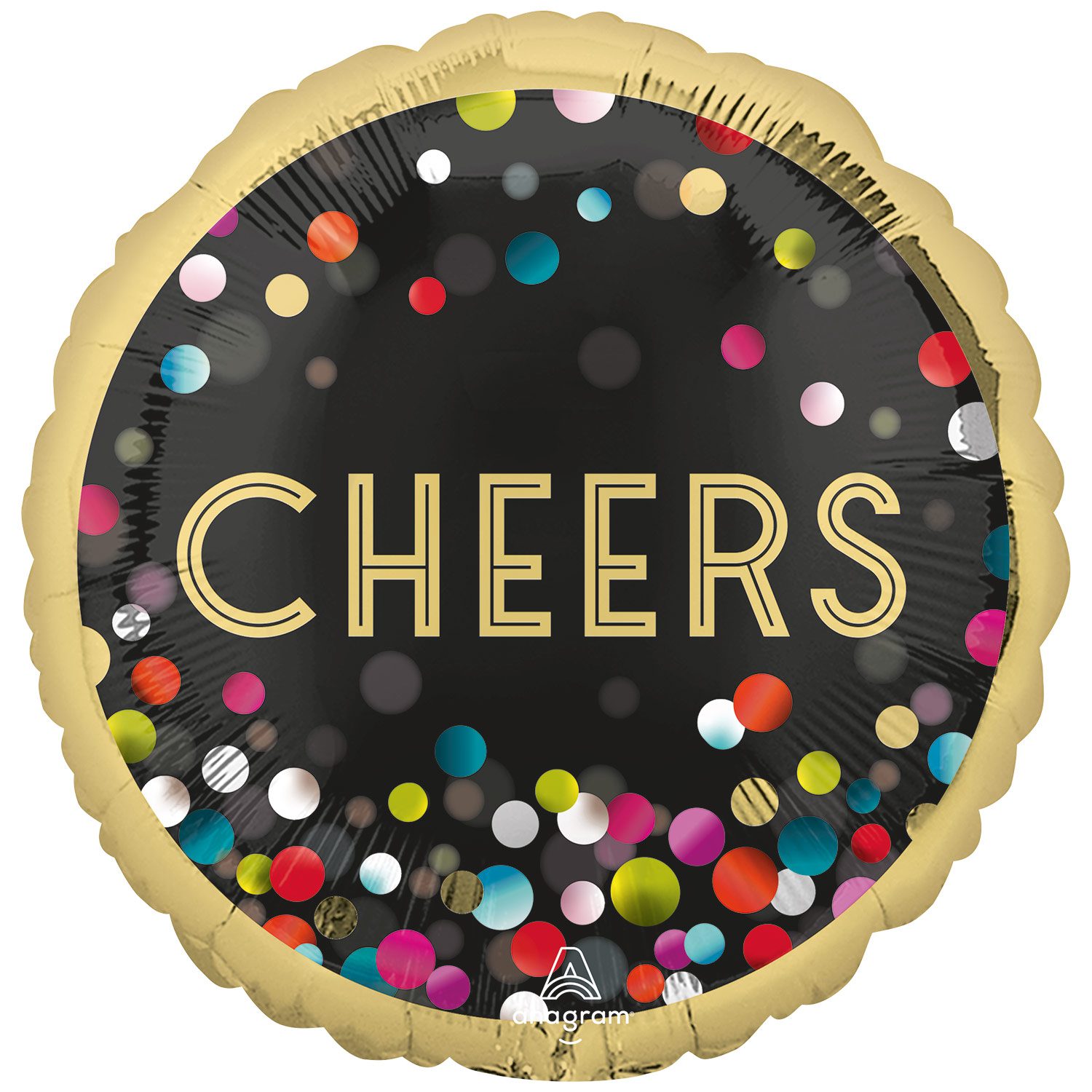Amscan 17 inch Colourful Confetti Cheers New Year Foil Balloon_4378301 b