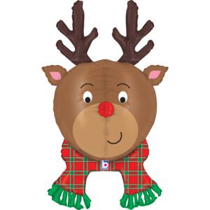 Grabo 35inch Reindeer With Tartan Scarf Foil Balloon_35391 (1)