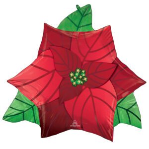 Amscan 26 inch Poinsettia Red Flower SuperShape Foil Balloon