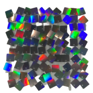 Sequin Wall Panel Metallic Iridescent Squares