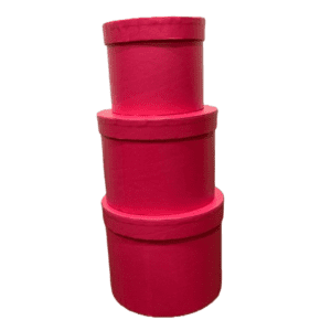 Set Of 3 Hat Boxes Dark Pink