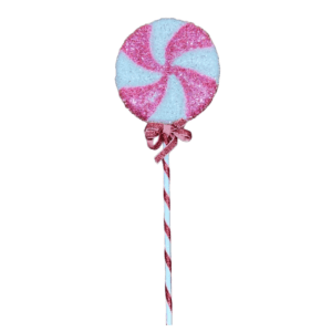 Tinsel Pink & White Candy Cane Swirl Lollipop 48cm_57968
