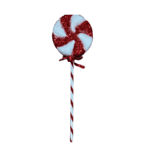 Tinsel Red & White Candy Cane Swirl Lollipop_57307