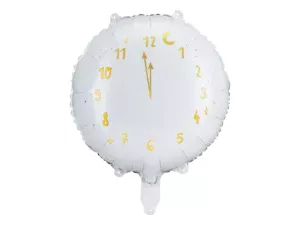 Party Deco 14 inch White New Year Clock Foil Balloon_FB159-008